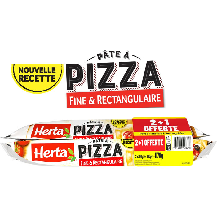 HERTA Pâte à pizza fine et rectangulaire