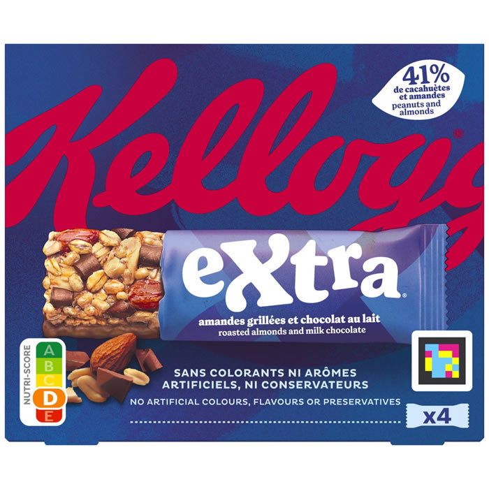 KELLOGG'S Extra Barres céréalières aux amandes et chocolat au lait