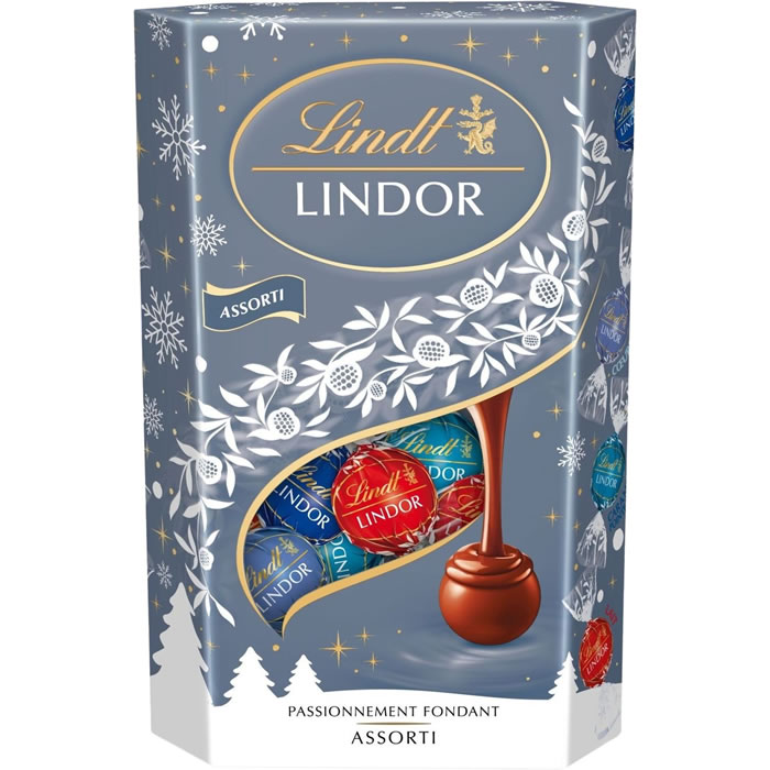 LINDT Lindor Bouchées au chocolat au lait, noir et caramel