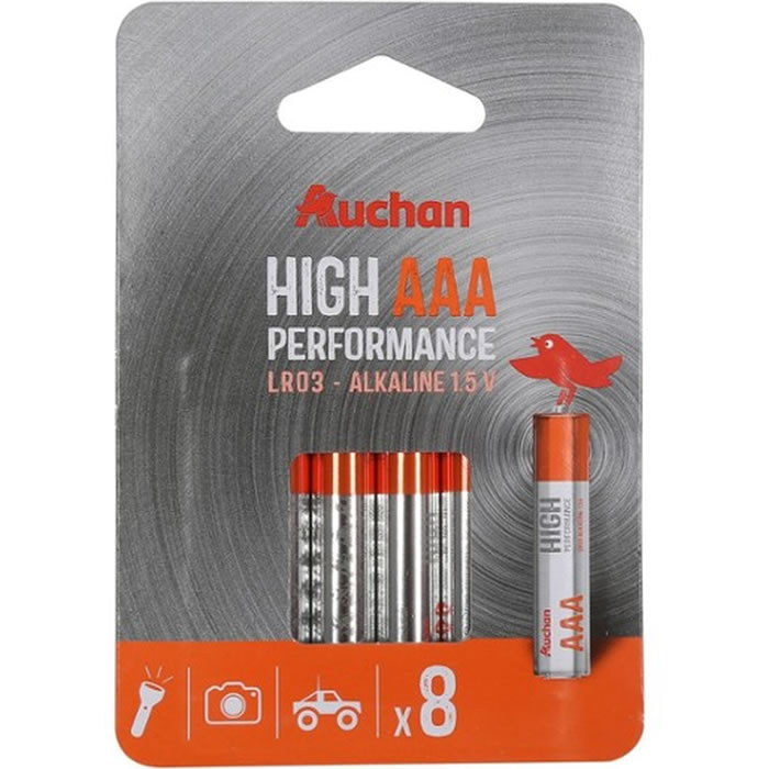 AUCHAN Piles alcalines LR03 - type AAA