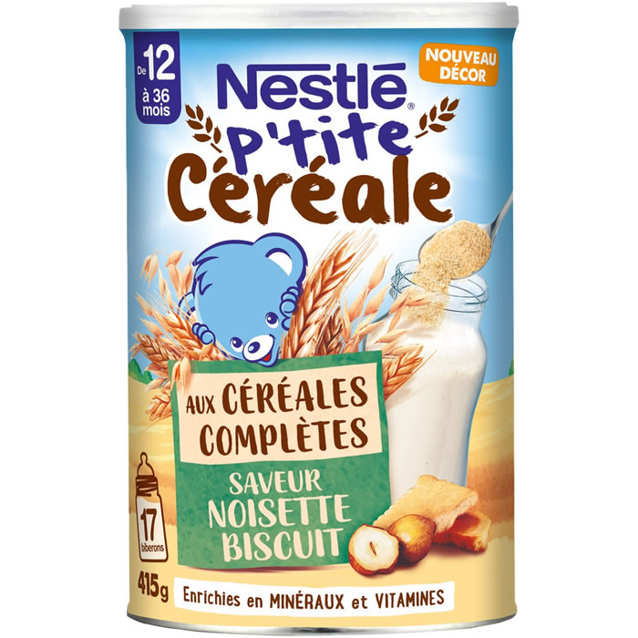 NESTLE P'tite Céréale Céréales en poudre complètes noisette biscuité dès 12 mois