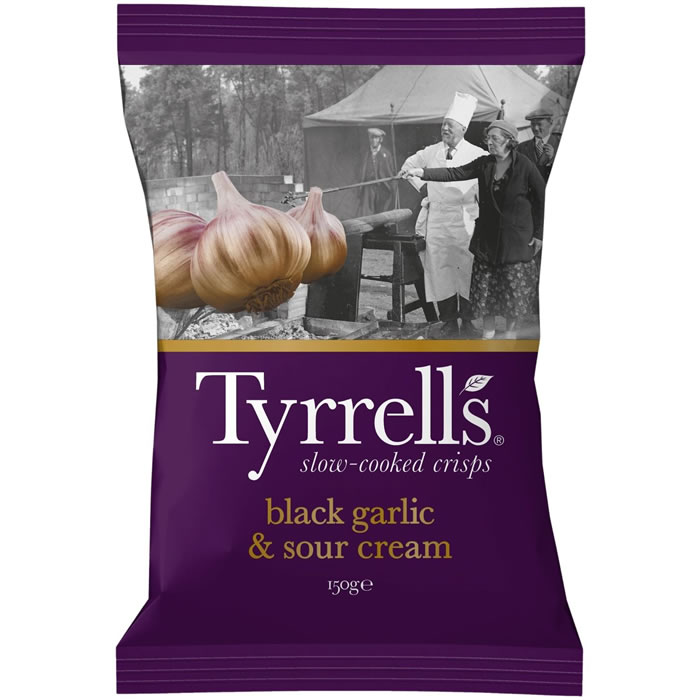 TYRRELLS Chips goût ail noir et crème fraiche