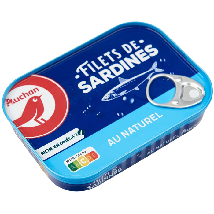 AUCHAN Filets de sardines au naturel