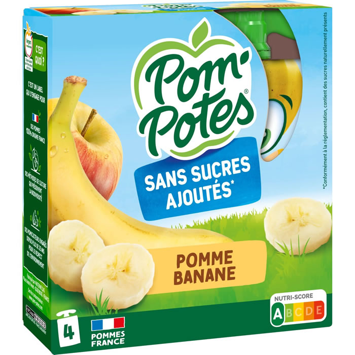 POM'POTES Dessert pomme banane sans sucres ajoutés