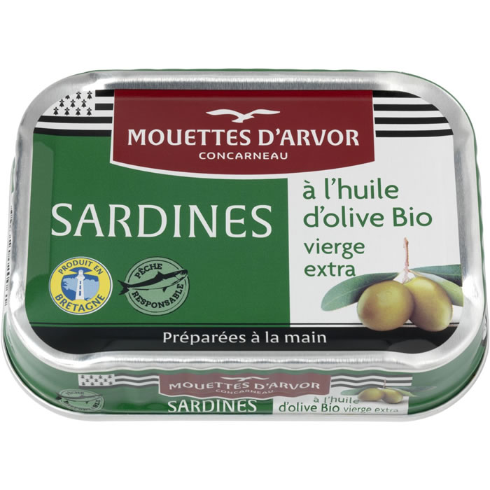 LES MOUETTES D'ARVOR Sardines à l'huile d'olive bio