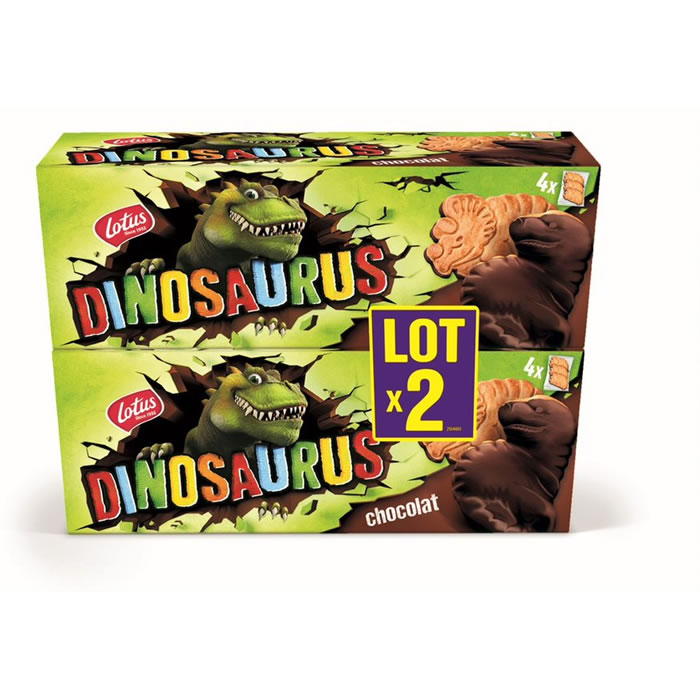 LOTUS Dinosaurus Biscuits nappés au chocolat noir
