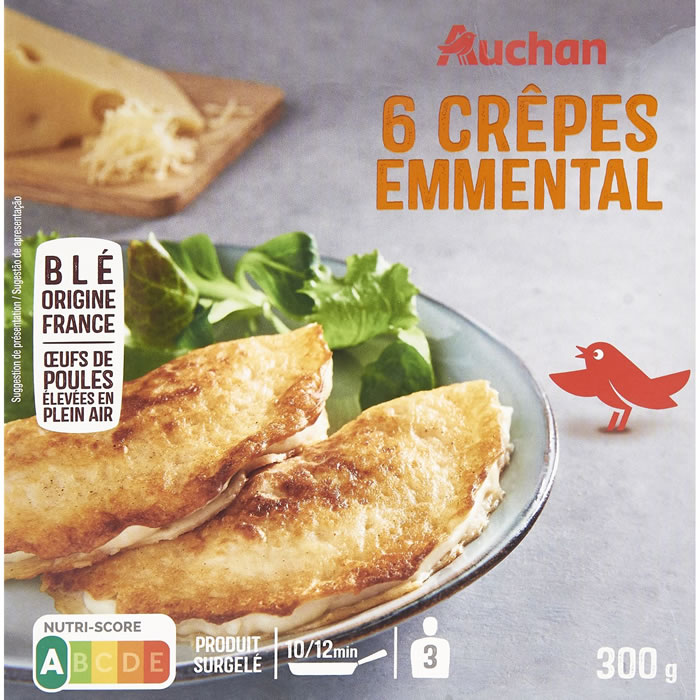 AUCHAN Crêpes à l'emmental