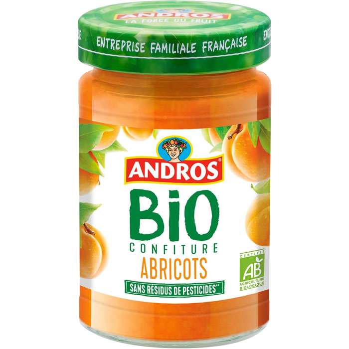 ANDROS Confiture d'abricots sans résidus de pesticides bio