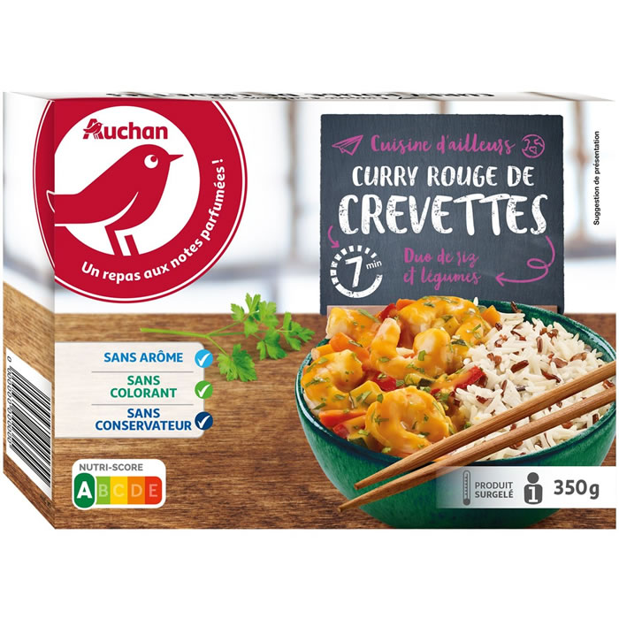 AUCHAN Curry rouge de crevettes