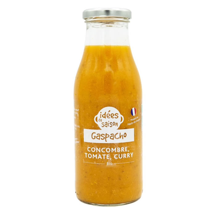 IDEES DE SAISON Gazpacho de concombre, tomate et curry bio