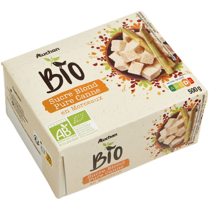 AUCHAN Sucre De Canne Blond En Morceau Bio AUCHAN Sucre De Canne Blond En Morceau Bio