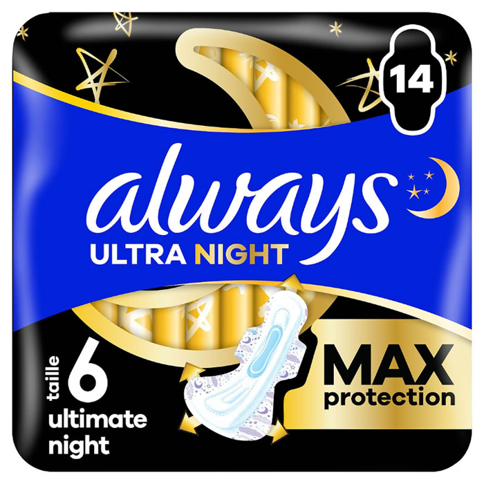 ALWAYS Night Serviettes hygiéniques avec ailettes ultra