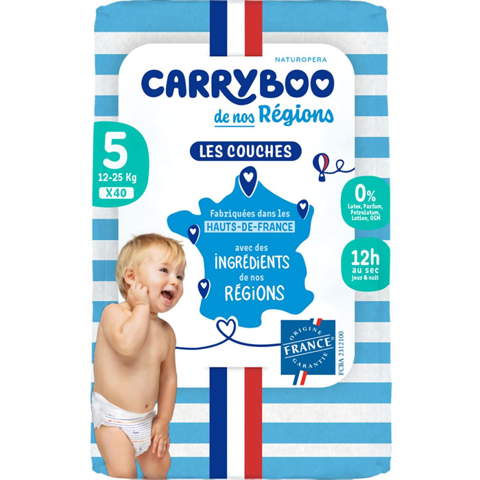 CARRYBOO De nos Régions Couches taille 5 (12-25 kg)