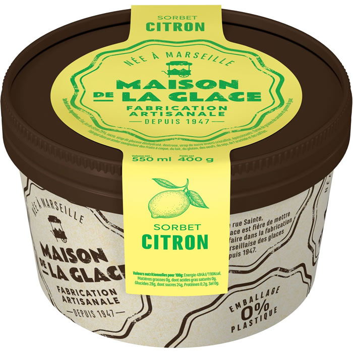 MAISON DE LA GLACE Sorbet glacé  au citron
