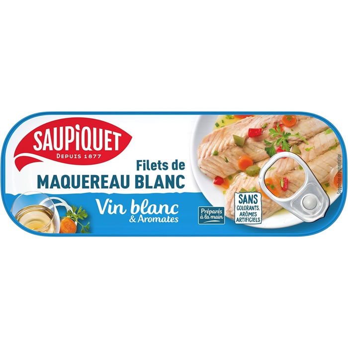 SAUPIQUET Filets de maquereaux blanc au vin blanc et aromates