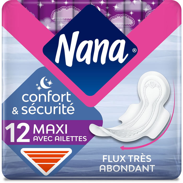 NANA : Confort & Sécurité - Serviettes hygiéniques avec ailettes maxi -  chronodrive