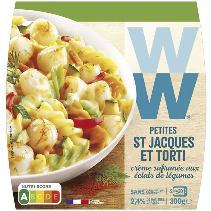 WEIGHT WATCHERS Torti et Saint-Jacques à la crème de légumes micro-ondes