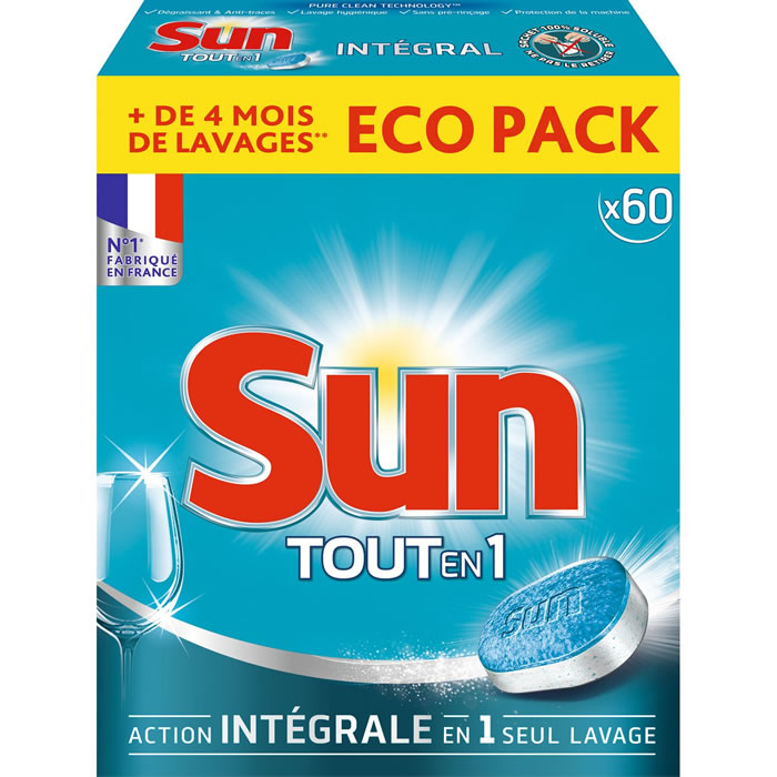 SUN Tout-En-1 Tablettes lave-vaisselle Action intégrale