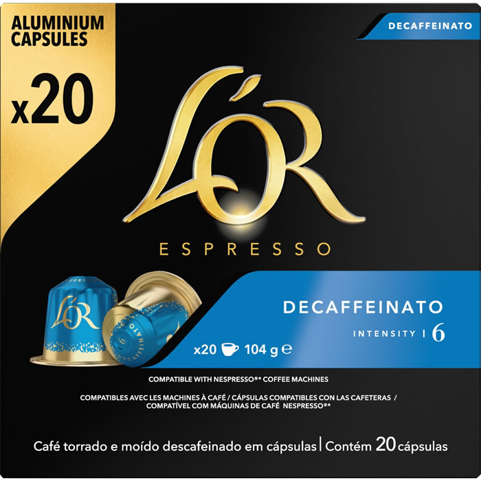 L'OR Espresso Capsules de café décaféiné N°6