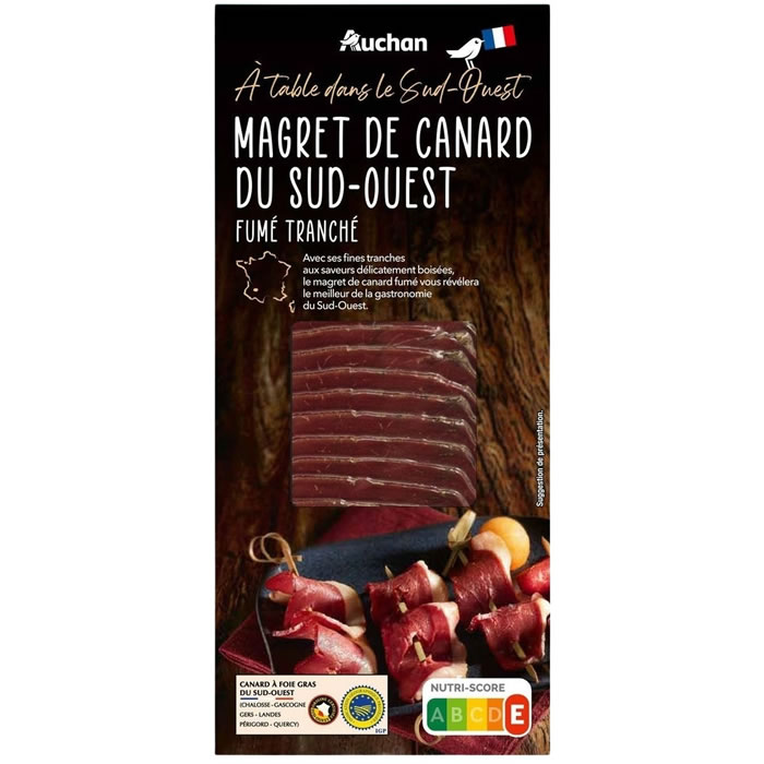 AUCHAN Magret de canard fumé du Sud-Ouest IGP