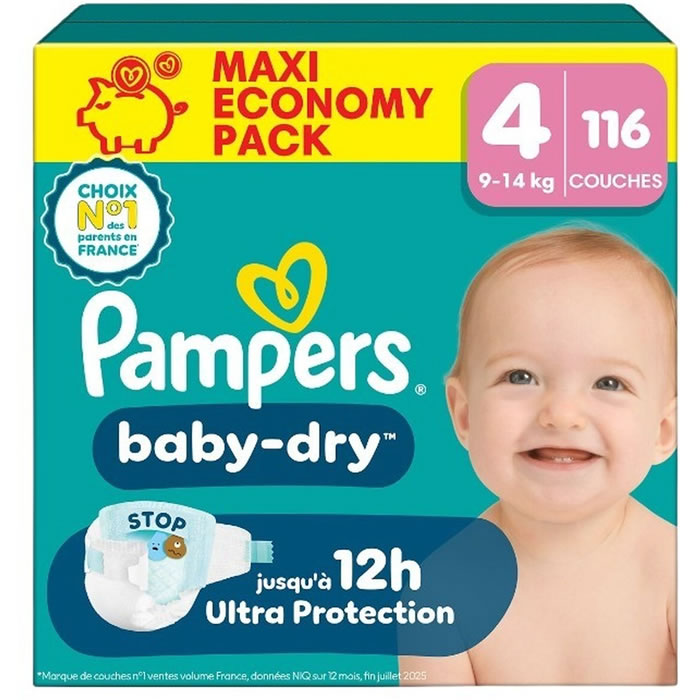 PAMPERS Baby Dry Couches taille 4 (9-14 kg)