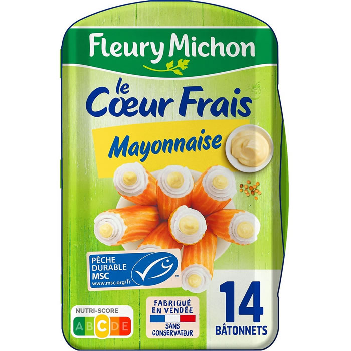 FLEURY MICHON Le Coeur Frais Bâtonnets de surimi à la mayonnaise MSC