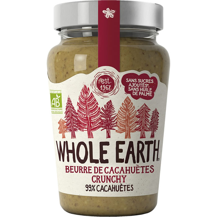 WHOLE EARTH Beurre de cacahuète crunchy bio