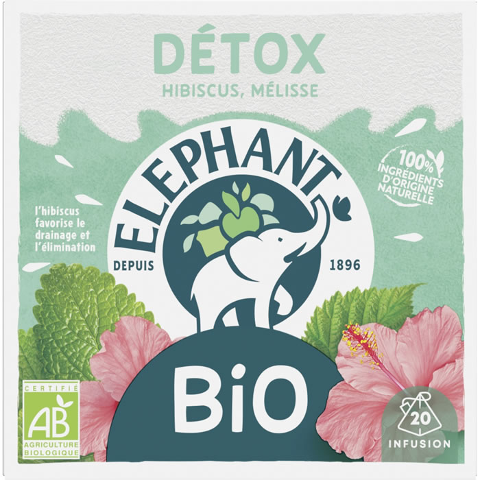 ELEPHANT Détox Infusion de hibiscus, mélisse et feuilles de mûrier bio