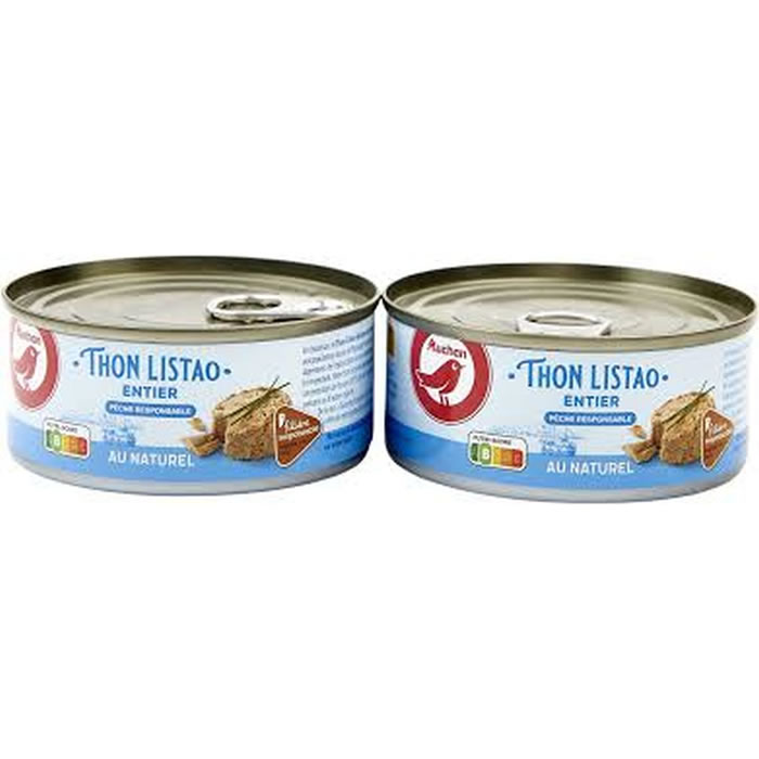 AUCHAN Thon listao entier au naturel