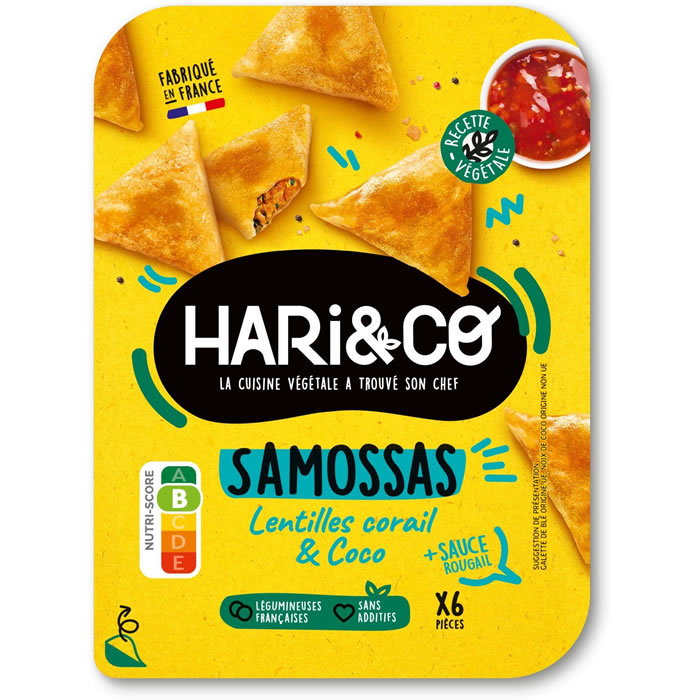 HARI & CO Samossas aux lentilles corail et coco sauce rougail
