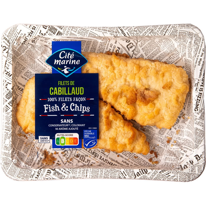 NOROCEAN Filet de cabillaud MSC façon fish & chips