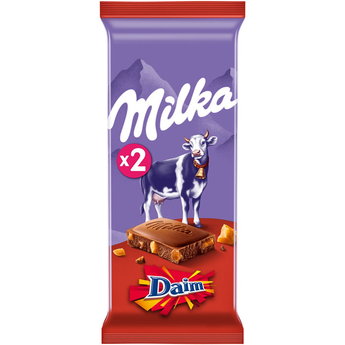 MILKA Tablette de chocolat au lait au daim