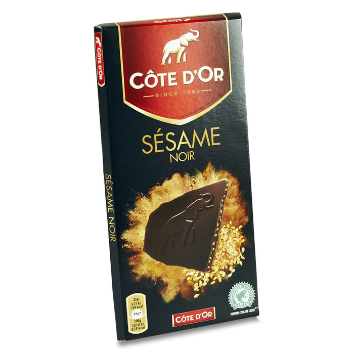 CÔTE D'OR Tablette de chocolat noir aux graines de sésame