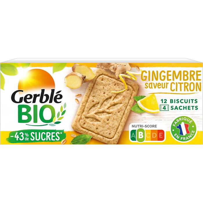 GERBLE Biscuits au gingembre et citron bio