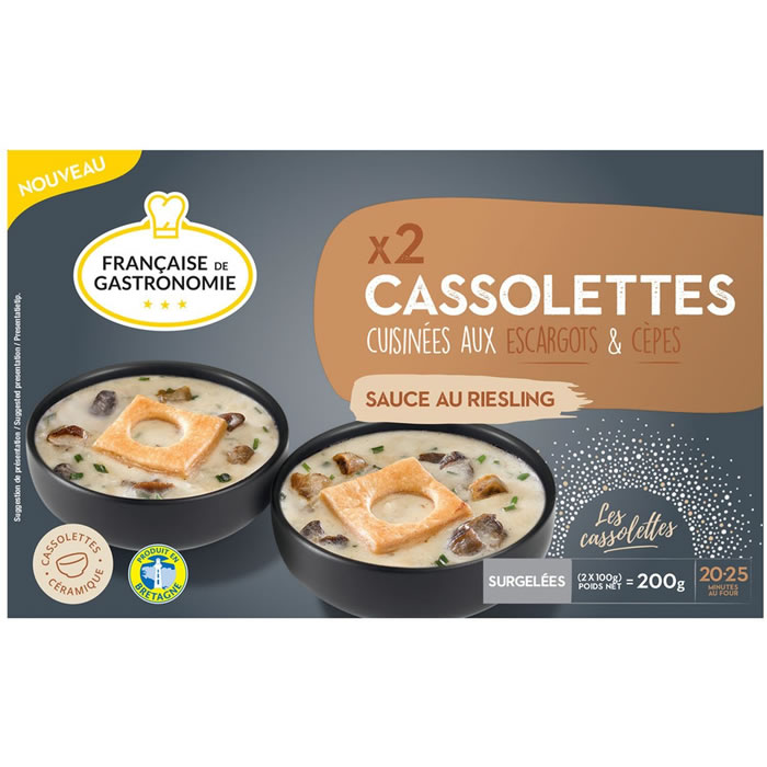 FRANCAISE DE GASTRONOMIE Cassolettes escargots et cèpes sauce au riesling