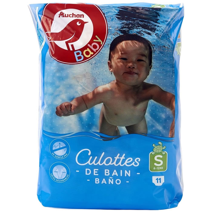 AUCHAN Baby Culottes de bain taille S (6-12 kg)