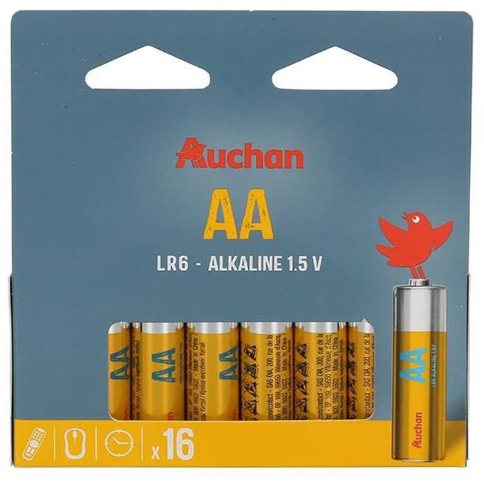 AUCHAN Piles alcalines LR06 - type AA