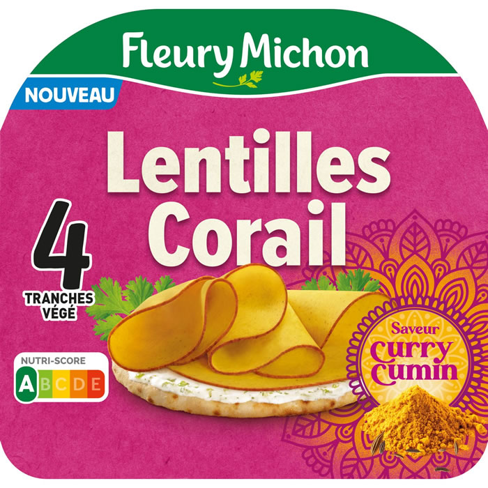 FLEURY MICHON Tranches végétales de lentilles corail saveur curry cumin