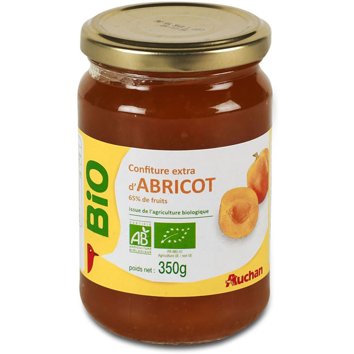 AUCHAN Confiture d'abricots extra bio
