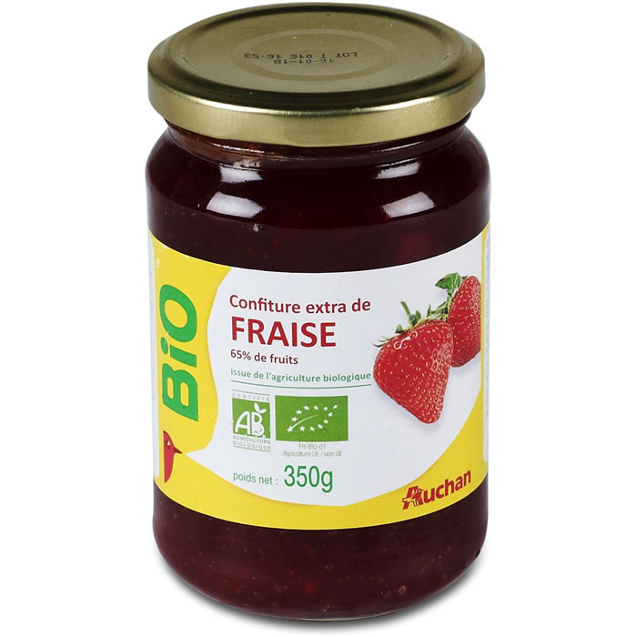 AUCHAN Confiture de fraises extra bio