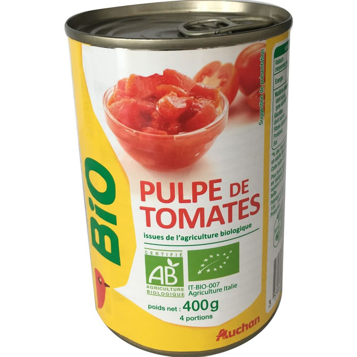 AUCHAN Pulpe de tomates bio