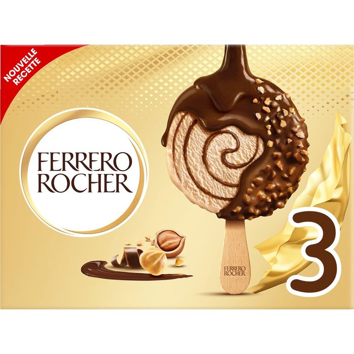 FERRERO ROCHER Bâtonnets glacés noisette et chocolat au lait
