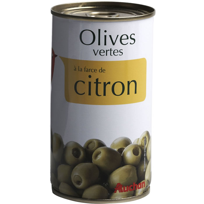AUCHAN Olives vertes à la farce de citron