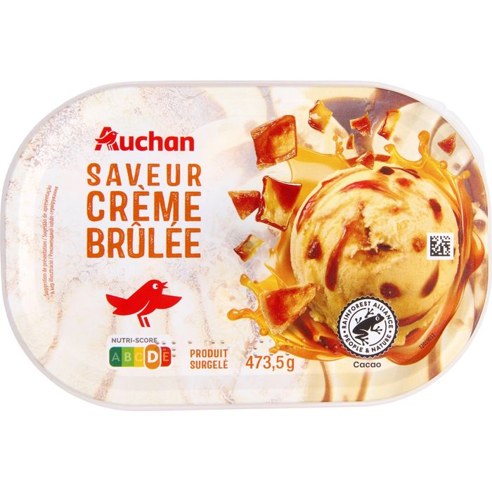 AUCHAN Les plaisirs glacés Crème glacée à la crème brulée