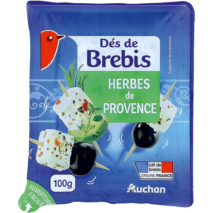 AUCHAN Dés de fromage de brebis aux herbes de Provence