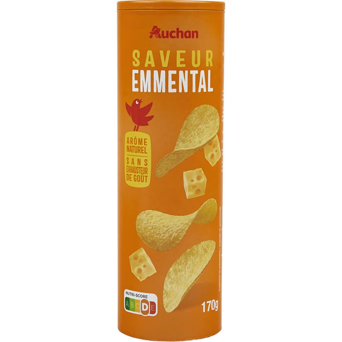AUCHAN Chips tuiles goût emmental