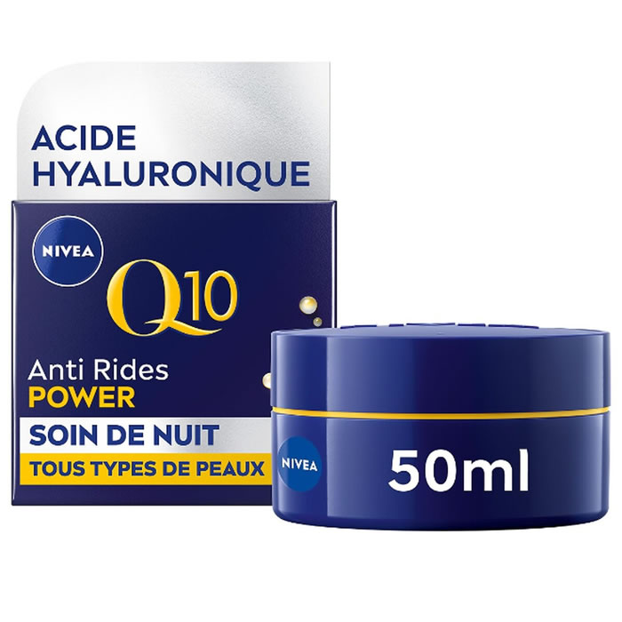 NIVEA Q10 Crème de nuit soin anti rides à l'acide hyaluronique