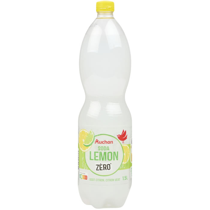 AUCHAN Boisson pétillante saveur citron/citron vert
