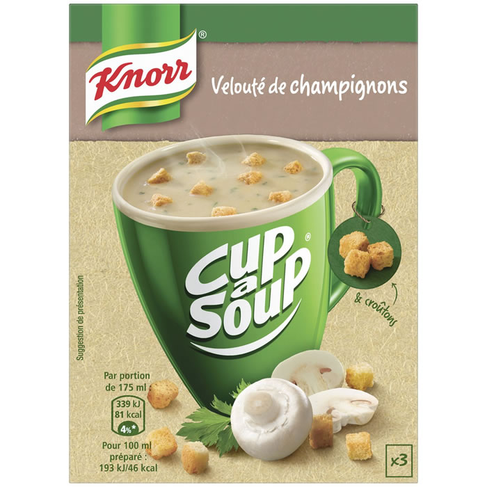 KNORR Cup à Soup Velouté de champignons, crèmes et croûtons