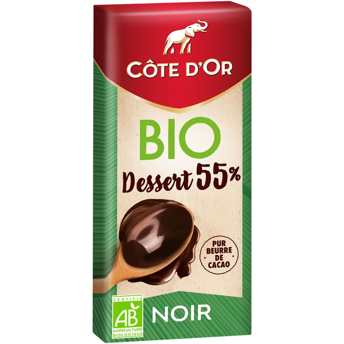 CÔTE D'OR Dessert Tablette de chocolat noir pâtissier 55% bio